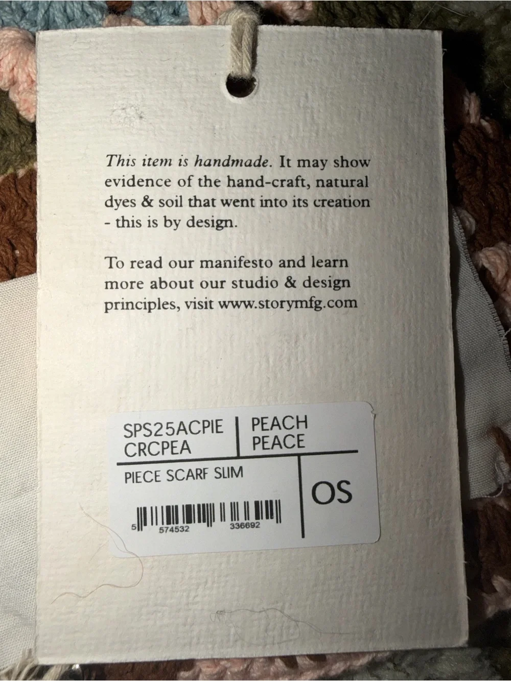 Story Mfg. Piece Scarf Slim - Peach